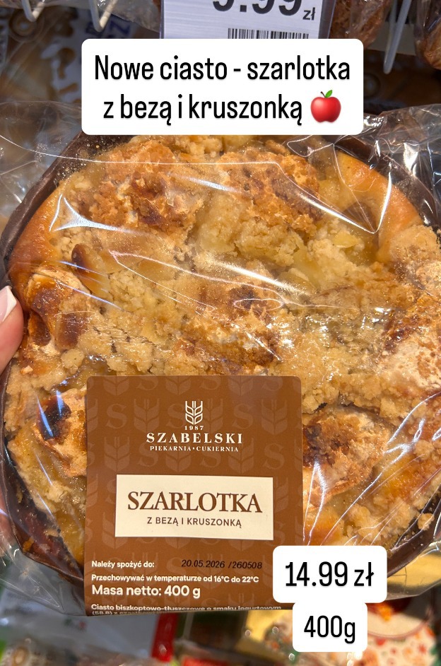 Szarlotka z bezą i kruszonką Szabelski