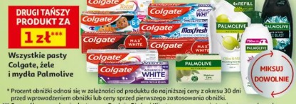 Wszystkie pasty Colgate, żele i mydła Palmolive