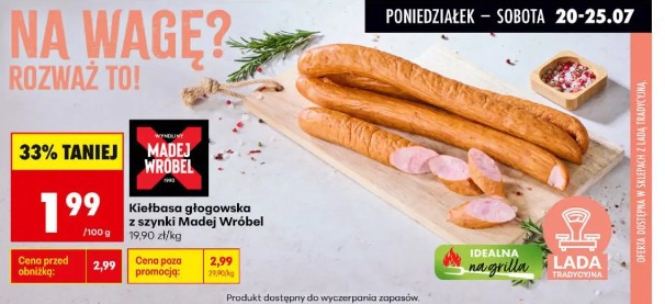Kiełbasa głogowska z szynki Madej Wróbel