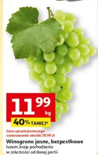 Winogrono jasne, bezpestkowe