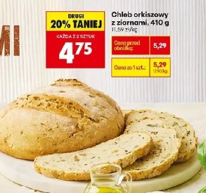 Chleb orkiszowy z ziarnami