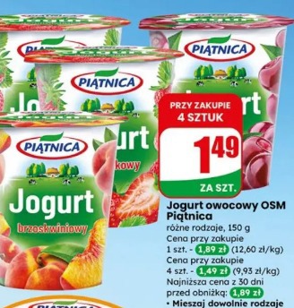 Jogurt owocowy OSM Piątnica