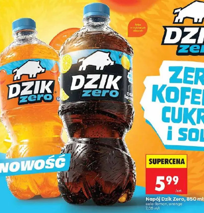 Dzik Zero napój cola-lemon, orange