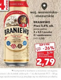 Braniewo Piwo 5,8% alk. jasne pełne