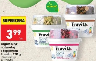 Jogurt skyr naturalny z topperem Fruvita