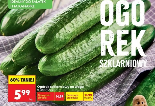 Ogórek szklarniowy na wagę