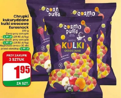 Chrupki kukurydziane kulki owocowe Eurosnack
