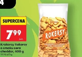 Krakersy Rokersy o smaku sera cheddar