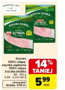 Szynka 100% mięsa, szynka wędzona DOLINA DOBRA