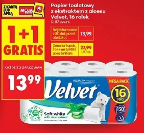 Papier toaletowy z ekstraktem z aloesu Velvet