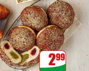 Pączek z nadzieniem pistacja malina Stokson
