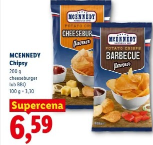 Mcennedy Chipsy cheeseburger lub BBQ