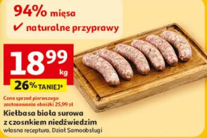 Kiełbasa biała surowa z czosnkiem niedźwiedzim
