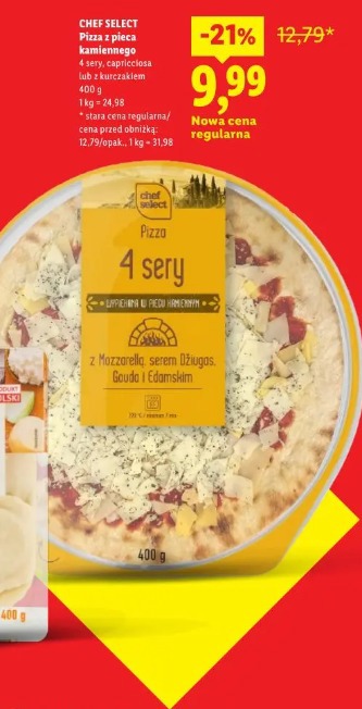 Chef Select Pizza z pieca kamiennego 4 sery, capricciosa lub z kurczakiem