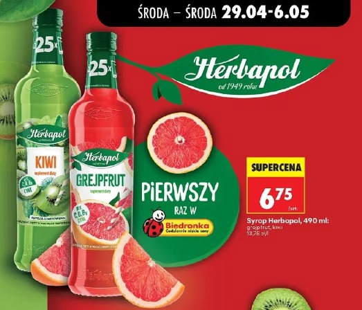 Syrop Herbapol grejpfrut, kiwi