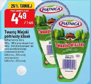 Twaróg Wiejski półtłusty klinek Piątnica