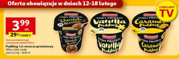 Pudding lub mousse proteinowy Ehrmann