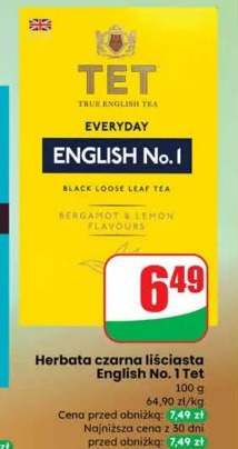 Herbata czarna liściasta English No.1 Tet