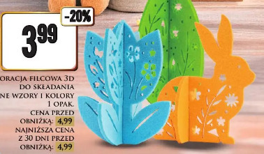 Dekoracja filcowa 3D do składania różne wzory i kolory