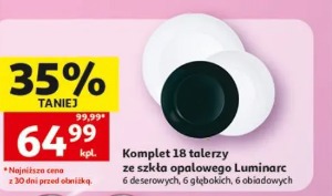 Komplet 18 talerzy ze szkła opalowego Luminarc