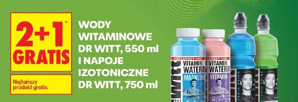 Wody witaminowe Dr Witt 550 ml i napoje izotoniczne Dr Witt 750 ml