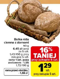 Bułka róża ciemna z ziarnami