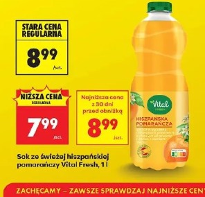 Sok ze świeżej hiszpańskiej pomarańczy Vital Fresh, 1 l