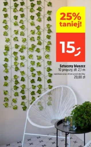 Sztuczny bluszcz 10 pnączy, dł. 2,1 m