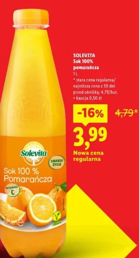 Solevita Sok 100% pomarańcza