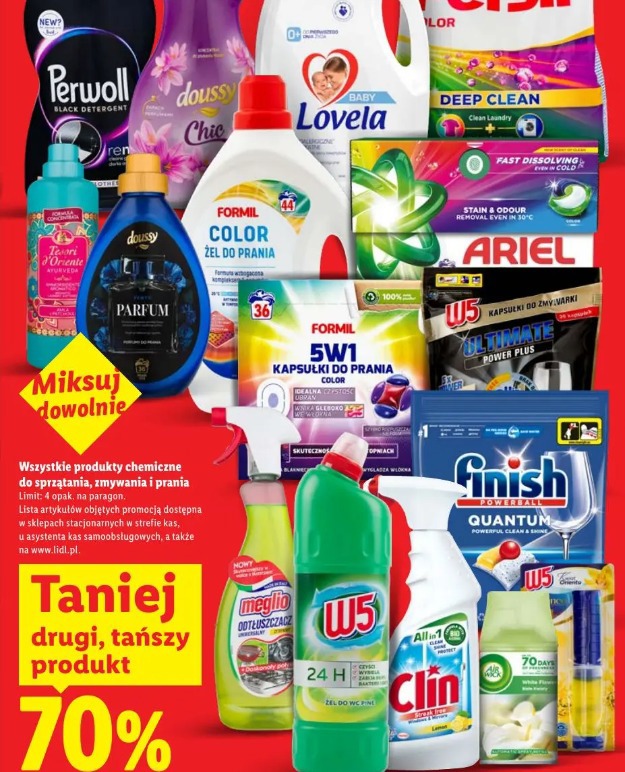 Wszystkie produkty chemiczne do sprzątania, zmywania i prania