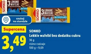 Sonko lekkie wafelki bez dodatku cukru