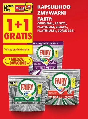 Kapsułki do zmywarki Fairy: Original, 29 szt., Platinum, 28 szt., Platinum+, 20/25 szt.