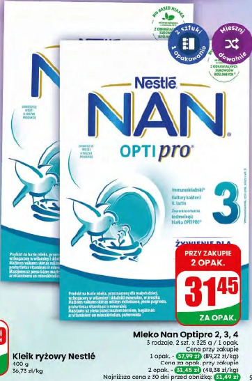 Mleko Nan Optipro 2, 3, 4