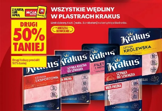 Wszystkie wędliny w plastrach Krakus
