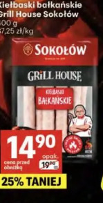 Kiełbaski bałkańskie Grill House Sokołów