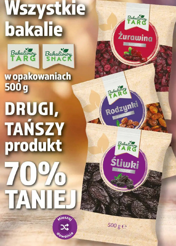 Wszystkie bakalie Bakaliowy Targ Bakaliowy Snack w opakowaniach 500 g
