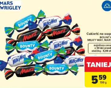 Cukierki na wagę Bounty, Milky Way, Mars