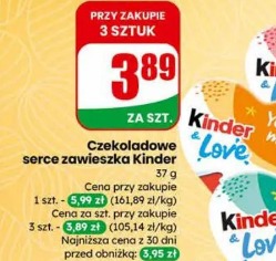 Czekoladowe serce zawieszka Kinder