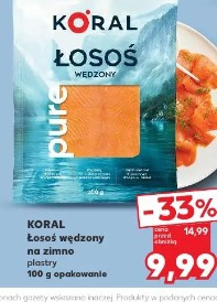 Koral Łosoś wędzony na zimno plastry