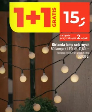 Girlanda lamp solarnych 50 lampek LED, dł. 11,80 m