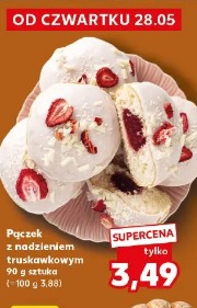 Pączek z nadzieniem truskawkowym