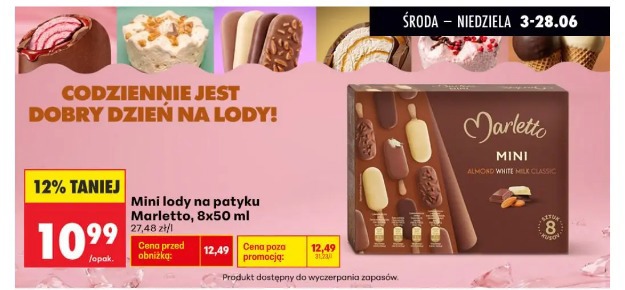 Mini lody na patyku Marletto