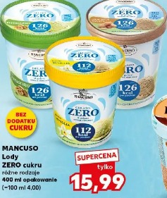 Mancuso Lody ZERO cukru różne rodzaje