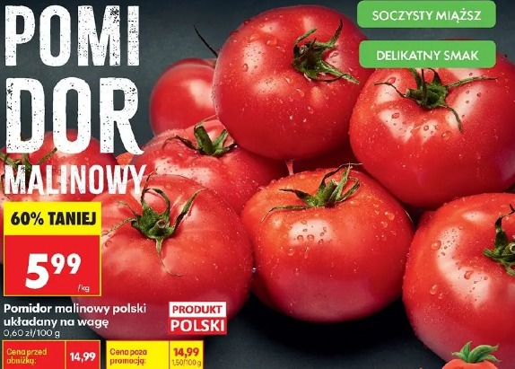 Pomidor malinowy polski układany na wagę