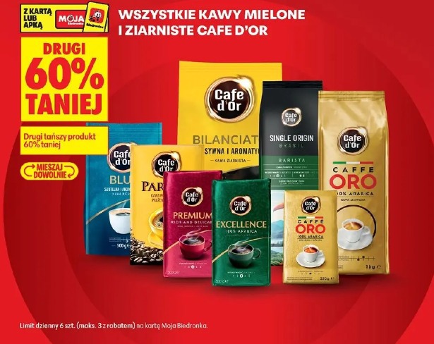 Wszystkie kawy mielone i ziarniste Cafe D'or