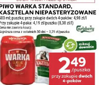 Piwo Warka standard, Kasztelan niepasteryzowane