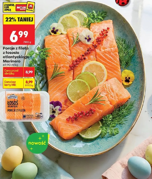 Porcje z fileta z łososia atlantyckiego Marinero