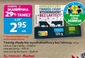 Twaróg chudy bio wysokobiałkowy bez laktozy Auchan