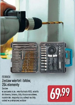 Ferrex Zestaw wierteł i bitów, 204 elementy