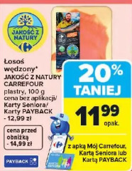 Łosoś wędzony JAKOŚĆ Z NATURY CARREFOUR plastry